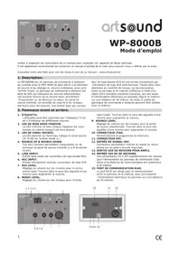Notice Artsound WP-8000B Télécommande