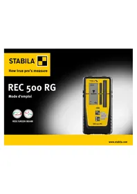 Notice Stabila REC 500 RG Pointeur laser