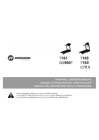 Notice Horizon Fitness T102 Tapis de course