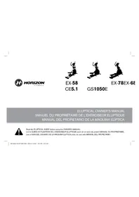 Notice Horizon Fitness GS1050E Vélo elliptique