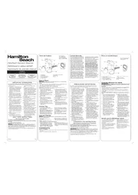 Notice HAMILTON BEACH 11556 Nettoyeur à vapeur