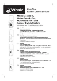 Notice Whale ISOLATOR SWITCH SOCKET Commutateur