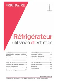 Notice FRIGIDAIRE FRFG1813AV Réfrigérateur