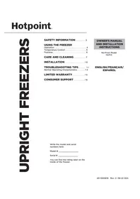 Notice HOTPOINT HUF13LTRWW Congélateur