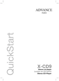 Notice ADVANCE X-CD9 Lecteur/enregistreur de cd