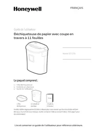 Notice HONEYWELL 9321DS Destructeur de document