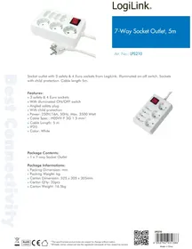 Notice LOGILINK LPS210 Prise murale