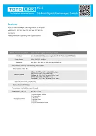 Notice Totolink SG16 Commutateur