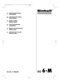 Notice EINHELL SO 6-M Panneau solaire