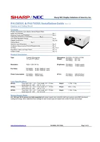 Notice NEC PA1505UL Projecteur