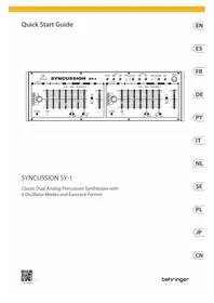 Notice BEHRINGER SYNCUSSION SY-1 Synthétiseur