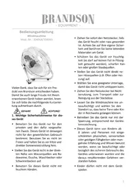 Notice Brandson 304964 Ventilateur