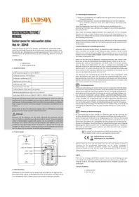 Notice Brandson 304633 Station Météo