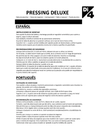 Notice Di4 PRESSING DELUXE Table de repassage