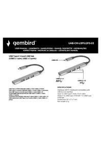 Notice Gembird UHB-CM-U3P1U2P3-03 USB hub