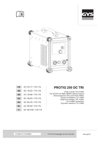 Notice GYS PROTIG 250 DC TRI Poste à souder