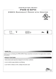 Notice Middle Atlantic PWR-9-RPM Multiprise