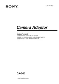 Notice SONY CA-D50 Non catégorisé