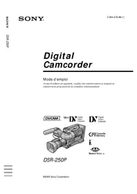 Notice SONY DSR-250P Caméscope