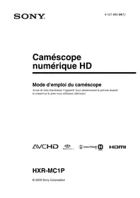 Notice SONY HXR-MC1P Caméscope