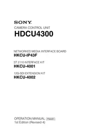 Notice SONY HDCU4300 Caméra vidéo