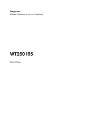 Notice GAGGENAU WT260165 Seche linge