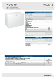 Notice WHIRLPOOL W 390 FO Congélateur