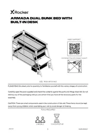 Notice X Rocker ARMADA-OVER-TWIN BUNK BED WITH Bureau