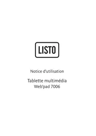 Notice LISTO WEB'PAD 7006 Tablette