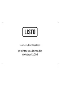 Notice LISTO WEB'PAD 1003 Tablette