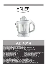 Notice ADLER AD 4014 Extracteur de jus