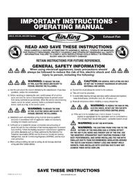 Notice Air King AK100LS6 Hotte