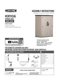 Notice Lifetime VERTICAL STORAGE SHED 60280 Abris de jardin