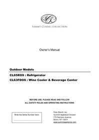 Notice Summit CL68ROS Réfrigérateur