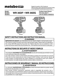 Notice METABO WR 36DF Visseuse