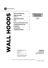 Notice Monogram UVW8301SLSS Hotte