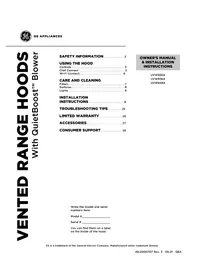 Notice Monogram UVW93042PSS Hotte