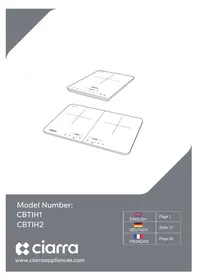 Notice CIARRA CBTIH2 Cuisinière