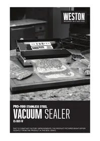 Notice Weston PRO-1100 Appareils à emballage sous vide