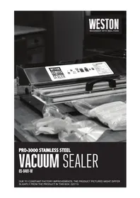 Notice Weston PRO-3000 Appareils à emballage sous vide