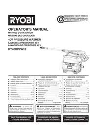 Notice RYOBI RY40HPPW12 Nettoyeur haute pressio