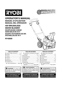 Notice RYOBI RY40809 Souffleur à neige