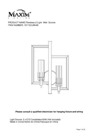 Notice Maxim FLAMBEAU 16115CLBKAB Éclairage