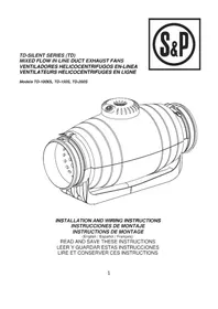 Notice Soler & Palau TD-200S Ventilateur
