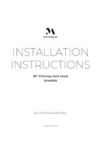Notice Monogram ZVW8301SWSS Hotte
