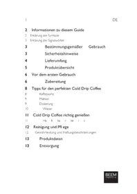 Notice BEEM COLD DRIP Machine à café