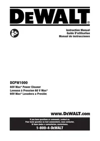 Notice DEWALT DCPW1000 Nettoyeur haute pression