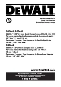 Notice DEWALT DCD445 Perceuse