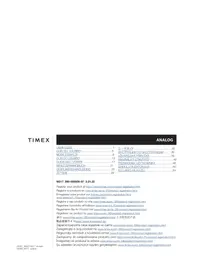 Notice TIMEX ANALOG Montre