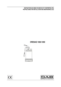 Notice DAB DRENAG 1000-1200 Pompe à eau